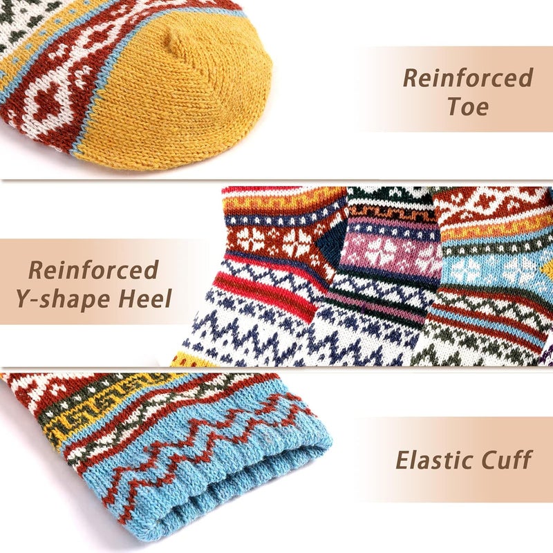 Clothclose Wool Socks - Winter Warm Wool Socks for Women Men, Soft Cozy Sock, Thick Knit Crew Boot Sock for Women Men - Image 4